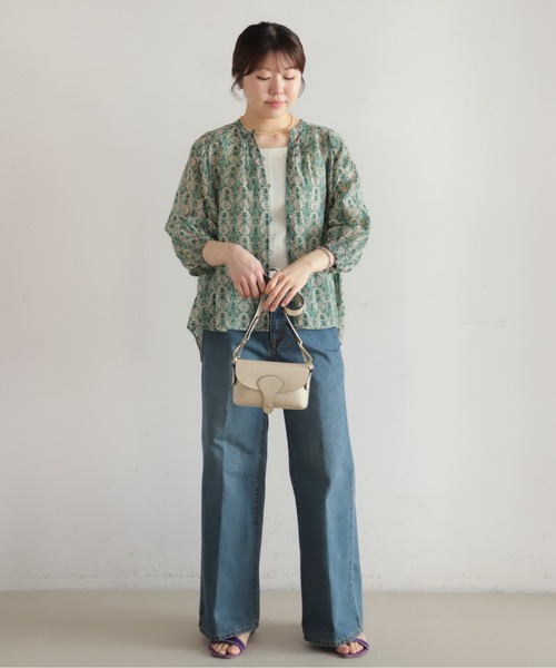 NOMBRE IMPAIR（ノンブルアンペール）の「【予約】シアーアラベスクPT　ピンタックブラウス（シャツ/ブラウス・レディース・グリーン/ブラウン・FREE）」の12枚目の写真