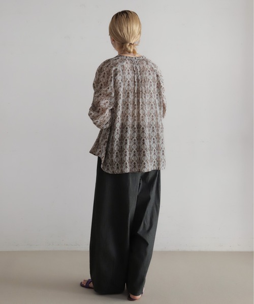 NOMBRE IMPAIR（ノンブルアンペール）の「【予約】シアーアラベスクPT　ピンタックブラウス（シャツ/ブラウス・レディース・グリーン/ブラウン・FREE）」の10枚目の写真