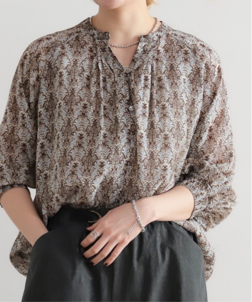 NOMBRE IMPAIR（ノンブルアンペール）の「【予約】シアーアラベスクPT　ピンタックブラウス（シャツ/ブラウス・レディース・グリーン/ブラウン・FREE）」の7枚目の写真