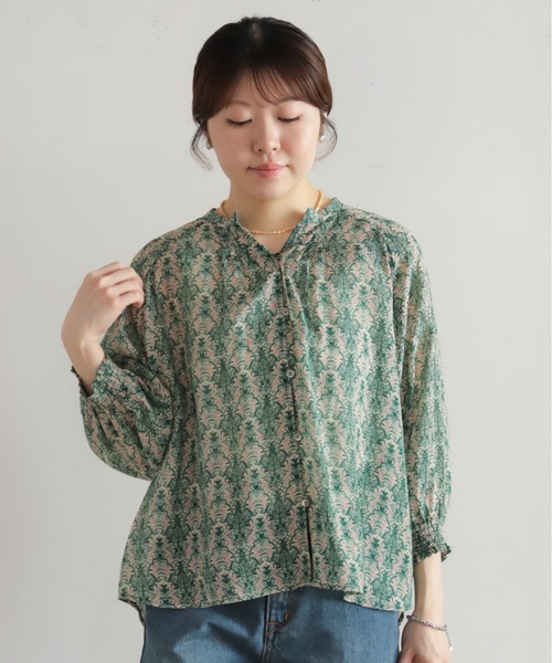 NOMBRE IMPAIR（ノンブルアンペール）の「【予約】シアーアラベスクPT　ピンタックブラウス（シャツ/ブラウス・レディース・グリーン/ブラウン・FREE）」の20枚目の写真