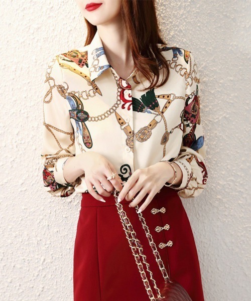 Flugge(フラッジー)の「柄プリントシャツ(シャツ/ブラウス・レディース・アイボリー・MEDIUM/LARGE)」の1枚目の写真