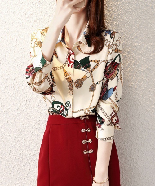 Flugge(フラッジー)の「柄プリントシャツ(シャツ/ブラウス・レディース・アイボリー・MEDIUM/LARGE)」の3枚目の写真