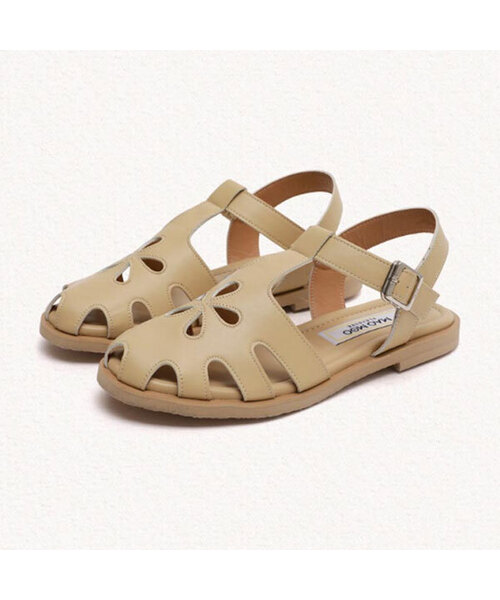 MAC MOC(マックモック)の「RowhaローファフラワーフィッシャーマンTストラップサンダル_4color 1.5cm(サンダル・レディース・Cream/ブラック/キャメル/ライトイエロー・25cm/24.5cm/24cm/23.5cm/23cm/22.5cm)」の2枚目の写真