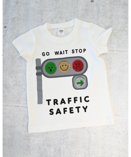 CHEEK ROOM（チークルーム）の「チークルーム 信号スパンコール Tシャツ（Tシャツ/カットソー・キッズ・ピンク/ブルー/オフホワイト・130cm/120cm/110cm/100cm/90cm/80ｃｍ）」の17枚目の写真
