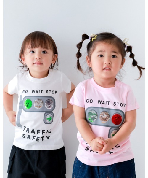 CHEEK ROOM（チークルーム）の「チークルーム 信号スパンコール Tシャツ（Tシャツ/カットソー・キッズ・ピンク/ブルー/オフホワイト・130cm/120cm/110cm/100cm/90cm/80ｃｍ）」の20枚目の写真