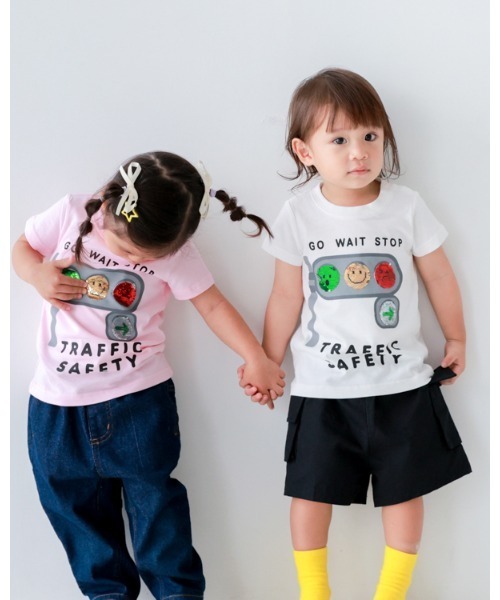 CHEEK ROOM（チークルーム）の「チークルーム 信号スパンコール Tシャツ（Tシャツ/カットソー・キッズ・ピンク/ブルー/オフホワイト・130cm/120cm/110cm/100cm/90cm/80ｃｍ）」の22枚目の写真