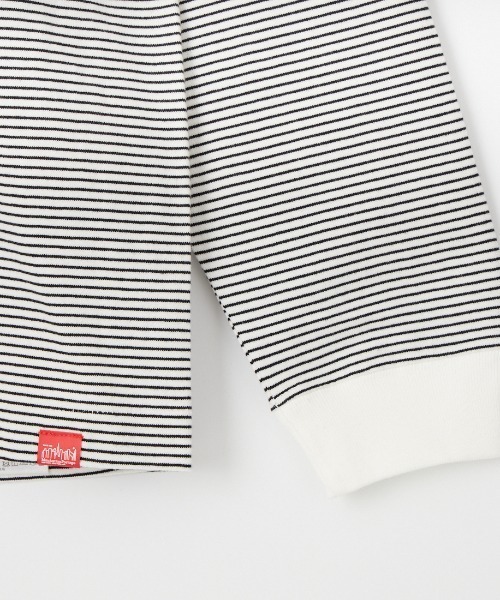 Manhattan Portage（マンハッタンポーテージ）の「[MANHATTAN PORTAGE/マンハッタンポーテージ] スカイラインロゴ ボーダー ロングスリーブTシャツ（Tシャツ/カットソー・レディース・ホワイト/ブラック・M/L/XL）」の4枚目の写真