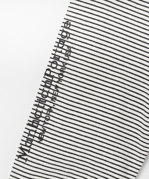 Manhattan Portage（マンハッタンポーテージ）の「[MANHATTAN PORTAGE/マンハッタンポーテージ] スカイラインロゴ ボーダー ロングスリーブTシャツ（Tシャツ/カットソー・レディース・ホワイト/ブラック・M/L/XL）」の5枚目の写真