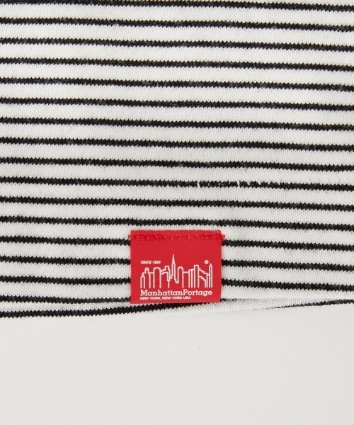 Manhattan Portage（マンハッタンポーテージ）の「[MANHATTAN PORTAGE/マンハッタンポーテージ] スカイラインロゴ ボーダー ロングスリーブTシャツ（Tシャツ/カットソー・レディース・ホワイト/ブラック・M/L/XL）」の3枚目の写真