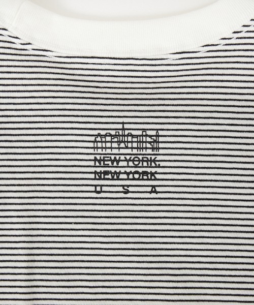 Manhattan Portage（マンハッタンポーテージ）の「[MANHATTAN PORTAGE/マンハッタンポーテージ] スカイラインロゴ ボーダー ロングスリーブTシャツ（Tシャツ/カットソー・レディース・ホワイト/ブラック・M/L/XL）」の7枚目の写真