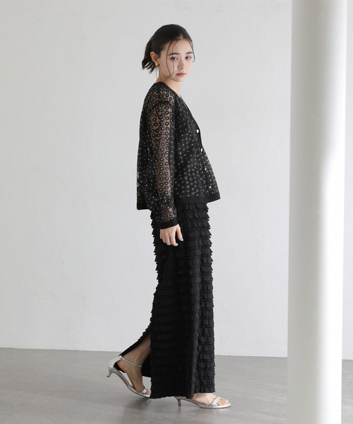 La TOTALITE（ラトータリテ）の「【洗える】フラワーレースカーディガン（カーディガン/ボレロ・レディース・ホワイト/ブラック・FREE）」の7枚目の写真