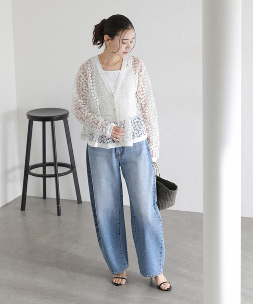 La TOTALITE（ラトータリテ）の「【洗える】フラワーレースカーディガン（カーディガン/ボレロ・レディース・ホワイト/ブラック・FREE）」の14枚目の写真