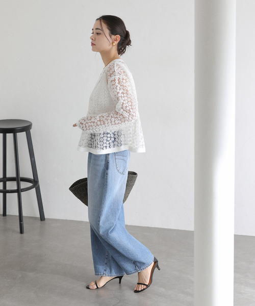 La TOTALITE（ラトータリテ）の「【洗える】フラワーレースカーディガン（カーディガン/ボレロ・レディース・ホワイト/ブラック・FREE）」の15枚目の写真