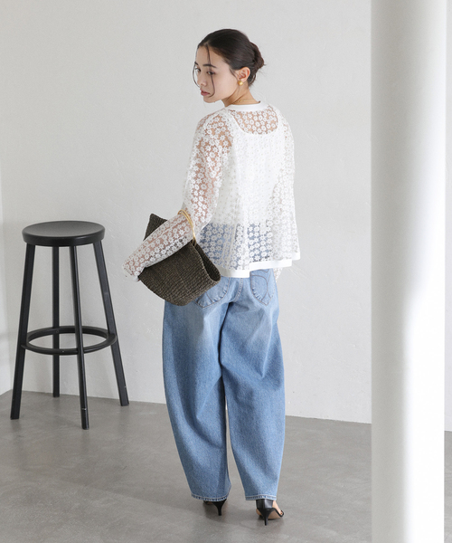 La TOTALITE（ラトータリテ）の「【洗える】フラワーレースカーディガン（カーディガン/ボレロ・レディース・ホワイト/ブラック・FREE）」の17枚目の写真