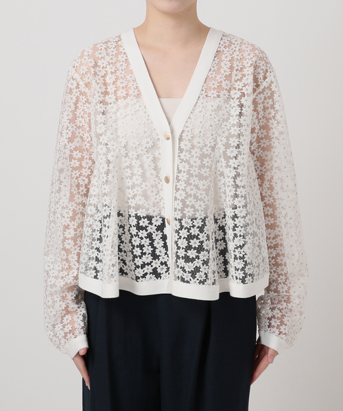 La TOTALITE（ラトータリテ）の「【洗える】フラワーレースカーディガン（カーディガン/ボレロ・レディース・ホワイト/ブラック・FREE）」の22枚目の写真