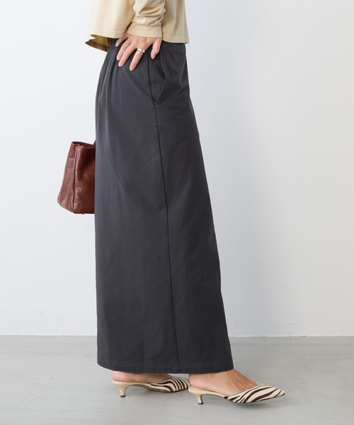 MICA&DEAL(マイカ&ディール)の「コットンチノタイトスカート〈2サイズ展開〉(スカート・レディース・グレー/ベージュ・36/38)」の11枚目の写真