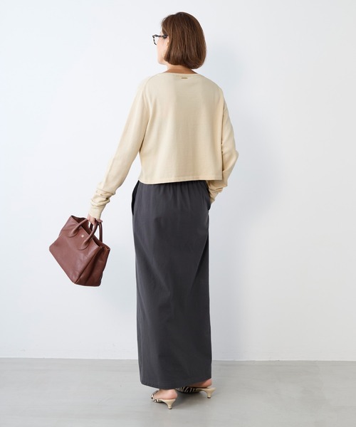 MICA&DEAL(マイカ&ディール)の「コットンチノタイトスカート〈2サイズ展開〉(スカート・レディース・グレー/ベージュ・36/38)」の13枚目の写真