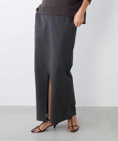 MICA&DEAL(マイカ&ディール)の「コットンチノタイトスカート〈2サイズ展開〉(スカート・レディース・グレー/ベージュ・36/38)」の15枚目の写真