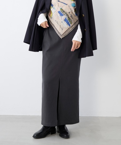 MICA&DEAL(マイカ&ディール)の「コットンチノタイトスカート〈2サイズ展開〉(スカート・レディース・グレー/ベージュ・36/38)」の22枚目の写真