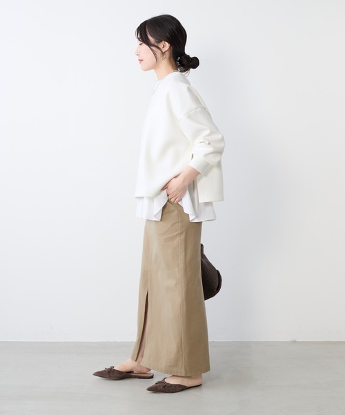 MICA&DEAL(マイカ&ディール)の「コットンチノタイトスカート〈2サイズ展開〉(スカート・レディース・グレー/ベージュ・36/38)」の8枚目の写真