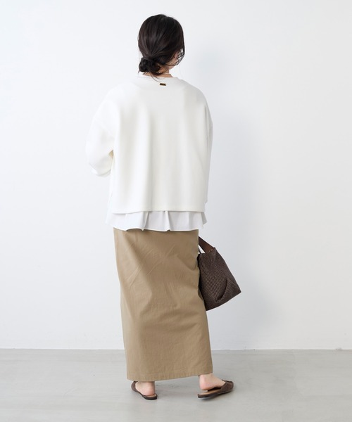 MICA&DEAL(マイカ&ディール)の「コットンチノタイトスカート〈2サイズ展開〉(スカート・レディース・グレー/ベージュ・36/38)」の9枚目の写真