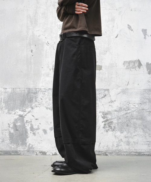 INTEMPOMOOD(インテンポムード)の「ソーホー ワイド コットンパンツ_ブラック(その他パンツ・メンズ・ブラック・MEDIUM/LARGE/X-LARGE)」の2枚目の写真