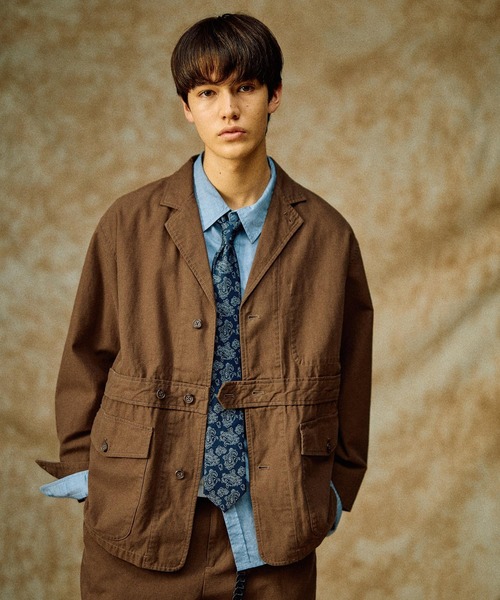 niko and...(ニコアンド)の「【ANDSEWN (アンドソーン)】ビンテージノーフォークジャケット(その他アウター・メンズ・チャコール/キャメル・LARGE/MEDIUM)」の2枚目の写真