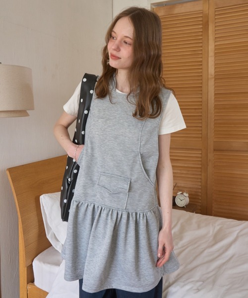 Birthday room(バースデイルーム)の「フード付きスウェットワンピ/Hooded sweatshirt dress(ワンピース・レディース・ブラック/グレー・FREE)」の16枚目の写真
