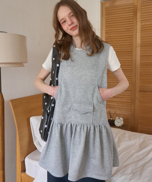 Birthday room(バースデイルーム)の「フード付きスウェットワンピ/Hooded sweatshirt dress(ワンピース・レディース・ブラック/グレー・FREE)」の13枚目の写真