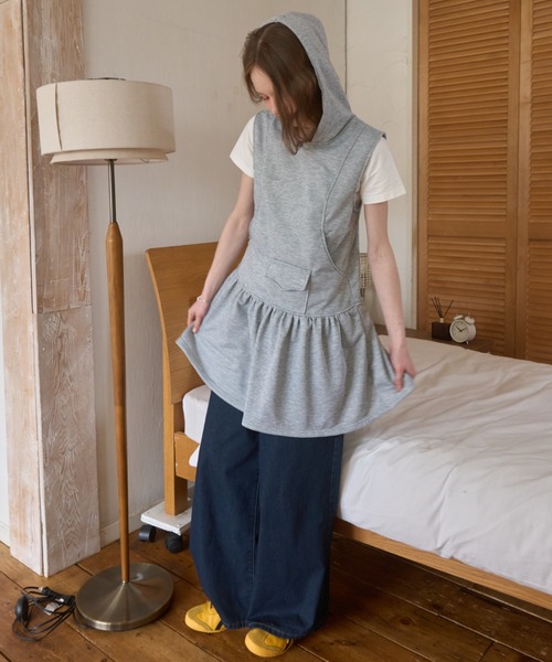 Birthday room(バースデイルーム)の「フード付きスウェットワンピ/Hooded sweatshirt dress(ワンピース・レディース・ブラック/グレー・FREE)」の18枚目の写真