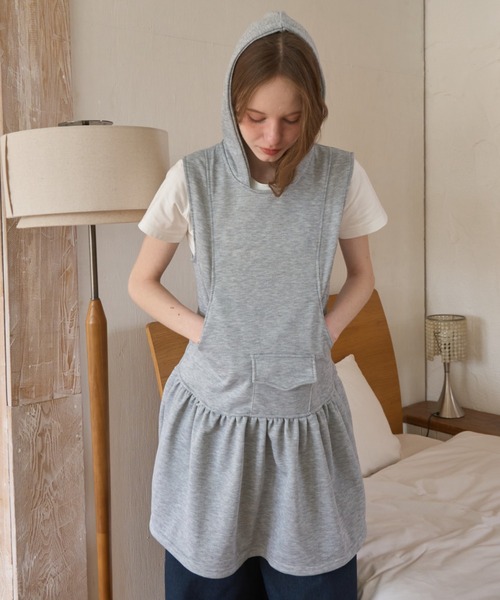 Birthday room(バースデイルーム)の「フード付きスウェットワンピ/Hooded sweatshirt dress(ワンピース・レディース・ブラック/グレー・FREE)」の20枚目の写真