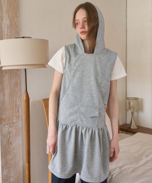 Birthday room(バースデイルーム)の「フード付きスウェットワンピ/Hooded sweatshirt dress(ワンピース・レディース・ブラック/グレー・FREE)」の21枚目の写真