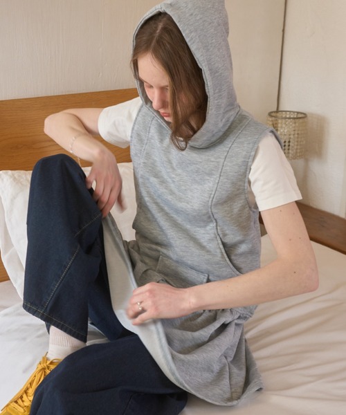 Birthday room(バースデイルーム)の「フード付きスウェットワンピ/Hooded sweatshirt dress(ワンピース・レディース・ブラック/グレー・FREE)」の22枚目の写真