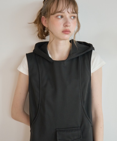 Birthday room(バースデイルーム)の「フード付きスウェットワンピ/Hooded sweatshirt dress(ワンピース・レディース・ブラック/グレー・FREE)」の11枚目の写真
