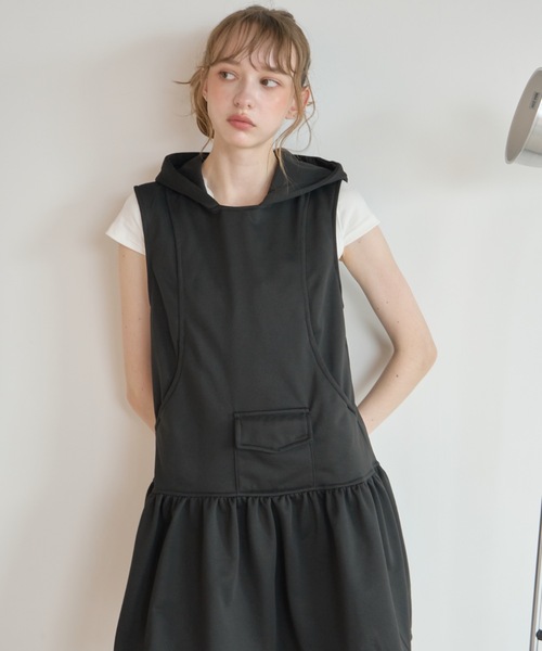 Birthday room(バースデイルーム)の「フード付きスウェットワンピ/Hooded sweatshirt dress(ワンピース・レディース・ブラック/グレー・FREE)」の12枚目の写真