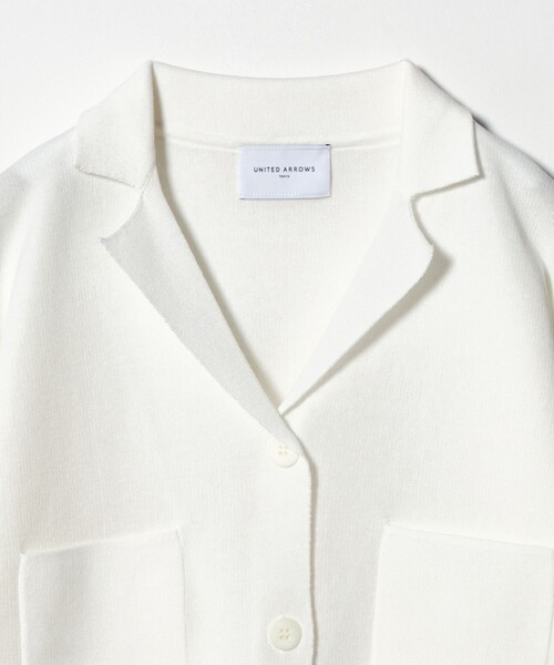 UNITED ARROWS（ユナイテッドアローズ）の「ジャケットライク ニットカーディガン ‐ウォッシャブル‐（カーディガン/ボレロ・レディース・ネイビー/オフホワイト/イエロー・FREE）」の10枚目の写真