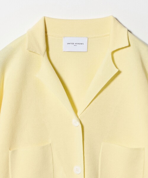 UNITED ARROWS（ユナイテッドアローズ）の「ジャケットライク ニットカーディガン ‐ウォッシャブル‐（カーディガン/ボレロ・レディース・ネイビー/オフホワイト/イエロー・FREE）」の12枚目の写真