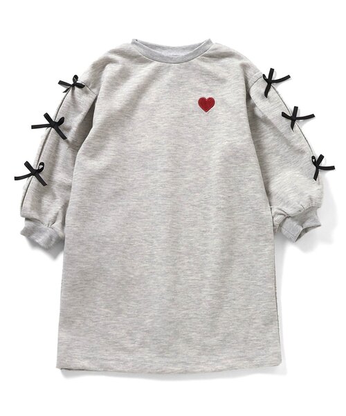 apres les cours(アプレレクール)の「袖リボンワンピース(ワンピース・キッズ・グレー/ブラック/イエロー・80/90/100/110/120/130/140)」の3枚目の写真