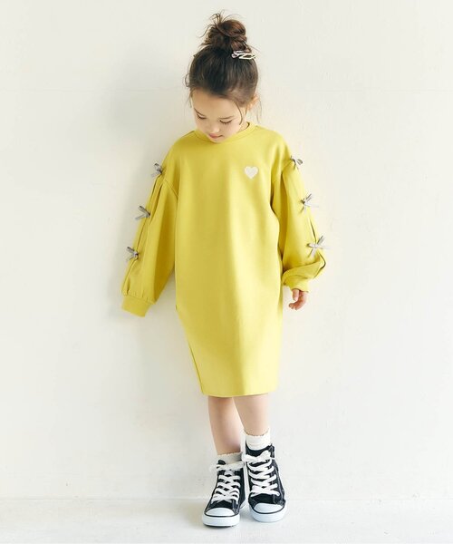 apres les cours(アプレレクール)の「袖リボンワンピース(ワンピース・キッズ・グレー/ブラック/イエロー・80/90/100/110/120/130/140)」の21枚目の写真
