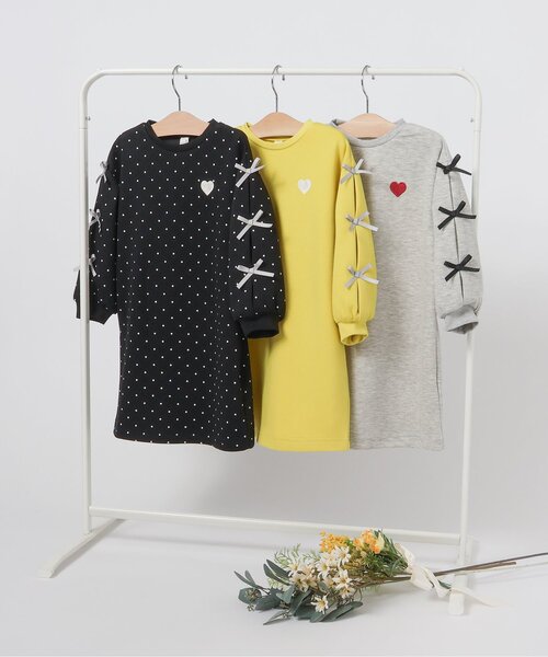 apres les cours(アプレレクール)の「袖リボンワンピース(ワンピース・キッズ・グレー/ブラック/イエロー・80/90/100/110/120/130/140)」の18枚目の写真