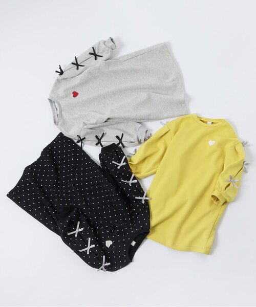 apres les cours(アプレレクール)の「袖リボンワンピース(ワンピース・キッズ・グレー/ブラック/イエロー・80/90/100/110/120/130/140)」の17枚目の写真