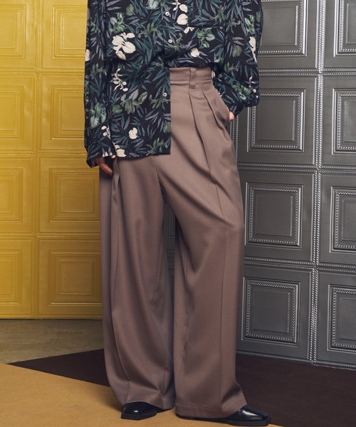 UNISEX》Clear Trichotine Two-tuck Prime-Wide Slacks/クリアトリコ