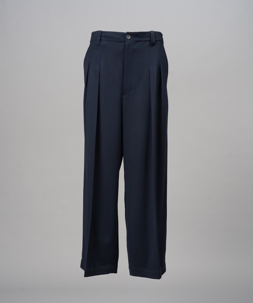 MAISON SPECIAL(メゾンスペシャル)の「《UNISEX》Clear Trichotine Two-tuck Prime-Wide Slacks/クリアトリコチンプライムワイドツータックスラックス【MAISON SPECIAL/メゾンスペシャル】■セットアップ対応■(スラックス・メンズ・ネイビー/グレイッシュベージュ/ブラック・2/1/0)」の22枚目の写真