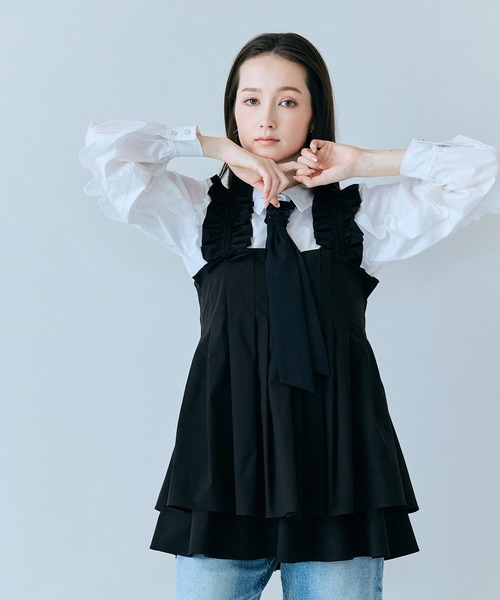 Audie a Muses（オーディアミューズ）の「タックデザインビスチェ（シャツ/ブラウス・レディース・ブラック・38/42/36）」の5枚目の写真