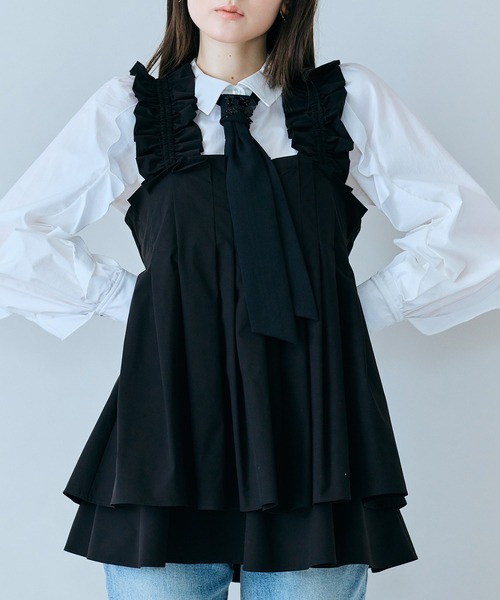Audie a Muses（オーディアミューズ）の「タックデザインビスチェ（シャツ/ブラウス・レディース・ブラック・38/42/36）」の6枚目の写真