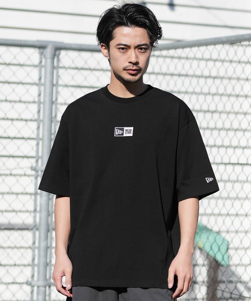 NEW ERA(ニューエラ)の「NEW ERA/ニューエラ 半袖 Tシャツ オーバーサイズド コットン Box Logo Embroidery(Tシャツ/カットソー・メンズ・ホワイト/ブラック・XL/L/M/XXL)」の3枚目の写真