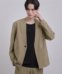 tk.TAKEO KIKUCHI（ティーケータケオキクチ）の「【セットアップ対応可】カルゼノーカラージャケット（ノーカラージャケット）」