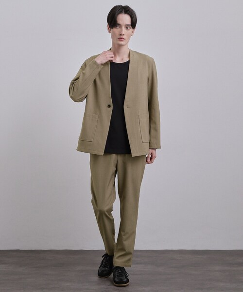 tk.TAKEO KIKUCHI(ティーケータケオキクチ)の「【セットアップ対応可】カルゼノーカラージャケット(ノーカラージャケット・メンズ・ベージュ/ブラック/ネイビー・03/04/02)」の15枚目の写真