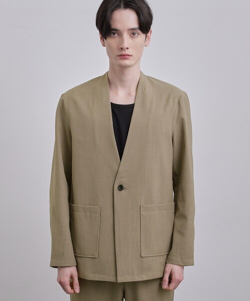 tk.TAKEO KIKUCHI(ティーケータケオキクチ)の「【セットアップ対応可】カルゼノーカラージャケット(ノーカラージャケット・メンズ・ベージュ/ブラック/ネイビー・03/04/02)」の10枚目の写真