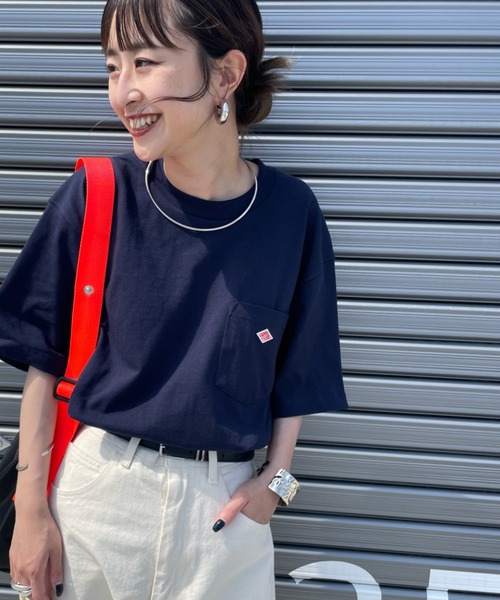 DANTON（ダントン）の「[DANTON/ダントン] ワンポイントロゴ ポケットTシャツ（Tシャツ/カットソー・レディース・アイボリー/ブラック/グレイッシュベージュ/チャコールグレー/ホワイト/ネイビー・S/M/L/XL/XXL）」の6枚目の写真